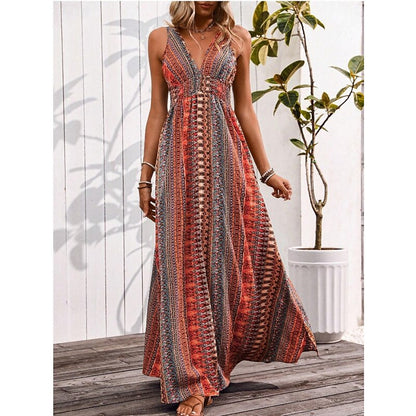 Women's Maxi A-Line Off-The-Shoulder Floral Slip Dress