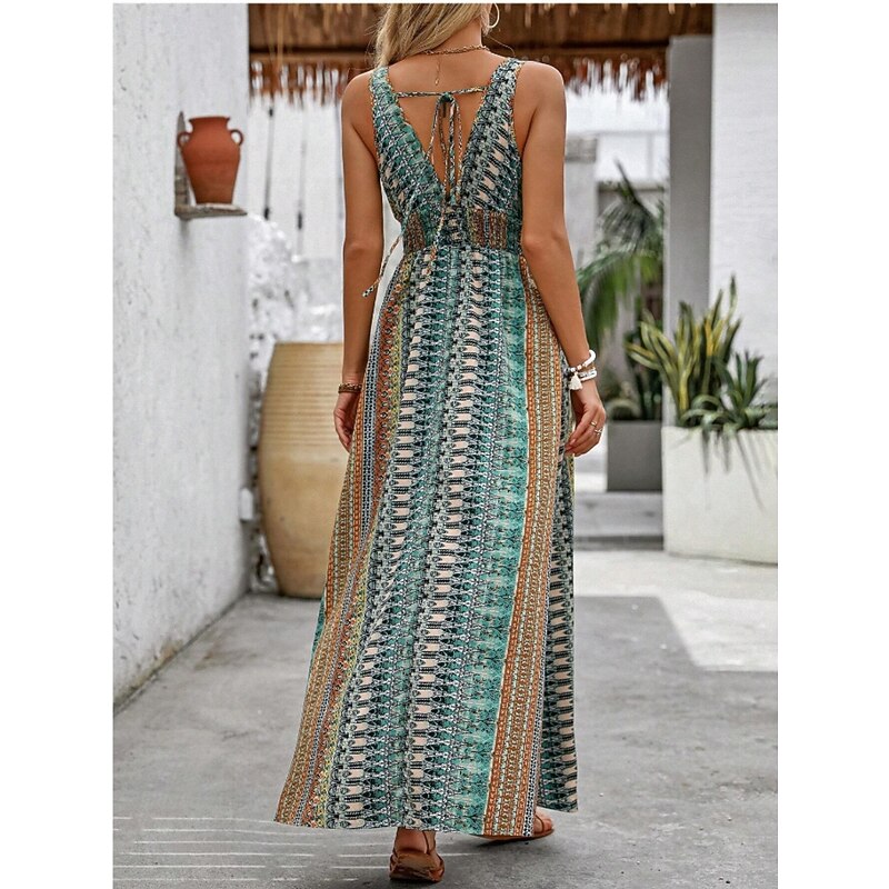 Women's Maxi A-Line Off-The-Shoulder Floral Slip Dress