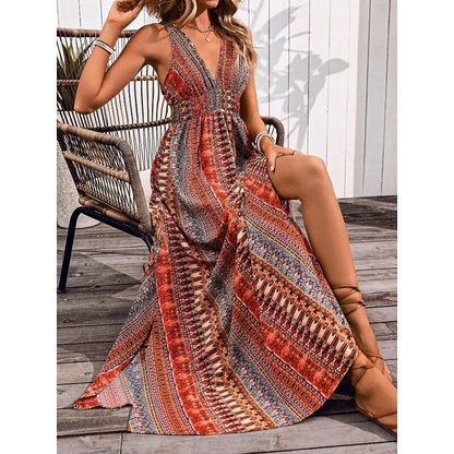 Women's Maxi A-Line Off-The-Shoulder Floral Slip Dress