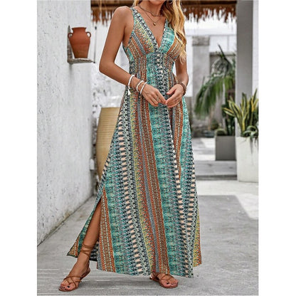 Women's Maxi A-Line Off-The-Shoulder Floral Slip Dress