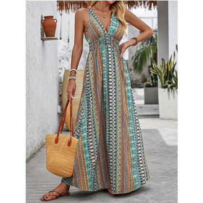 Women's Maxi A-Line Off-The-Shoulder Floral Slip Dress